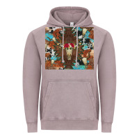 Vintage Zinc western floral bullskull cowhide and leopard Vintage Hoodie - Artiststas