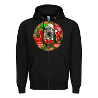 Black christmas hampshire sheep Zipper Hoodie - LillyAllenDesigns