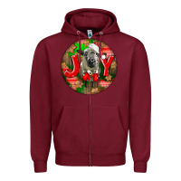 Burgundy christmas hampshire sheep Zipper Hoodie - LillyAllenDesigns