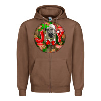 Chestnut christmas hampshire sheep Zipper Hoodie - LillyAllenDesigns
