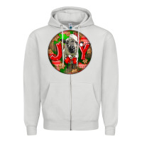 Dove Grey christmas hampshire sheep Zipper Hoodie - LillyAllenDesigns