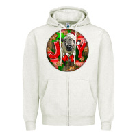 Oatmeal Heather christmas hampshire sheep Zipper Hoodie - LillyAllenDesigns