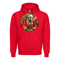 Red christmas hampshire sheep Zipper Hoodie - LillyAllenDesigns