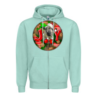 Seafoam christmas hampshire sheep Zipper Hoodie - LillyAllenDesigns