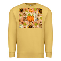 Antique Gold Fall Pumpkins and Sunflowers with Leopard Premium Sweatshirt - texasbilliewilder