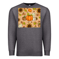 Charcoal Heather Fall Pumpkins and Sunflowers with Leopard Premium Sweatshirt - texasbilliewilder