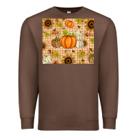 Chestnut Fall Pumpkins and Sunflowers with Leopard Premium Sweatshirt - texasbilliewilder