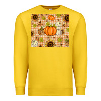Lemon Fall Pumpkins and Sunflowers with Leopard Premium Sweatshirt - texasbilliewilder
