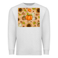Oatmeal Heather Fall Pumpkins and Sunflowers with Leopard Premium Sweatshirt - texasbilliewilder