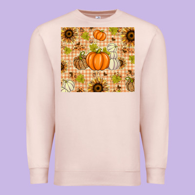 Fall Pumpkins And Sunflowers With Leopard Premium Sweatshirt Designed By Texasbilliewilder