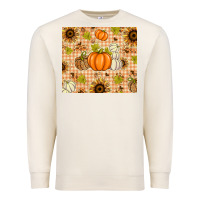 Sandshell Fall Pumpkins and Sunflowers with Leopard Premium Sweatshirt - texasbilliewilder