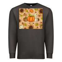Smoke Fall Pumpkins and Sunflowers with Leopard Premium Sweatshirt - texasbilliewilder