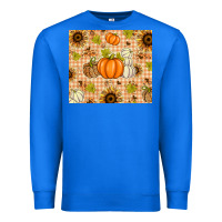 True Royal Fall Pumpkins and Sunflowers with Leopard Premium Sweatshirt - texasbilliewilder