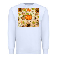 White Fall Pumpkins and Sunflowers with Leopard Premium Sweatshirt - texasbilliewilder