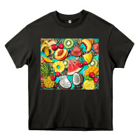 Asphalt summer fruits Heavy Core Tee - BarkalooDesign