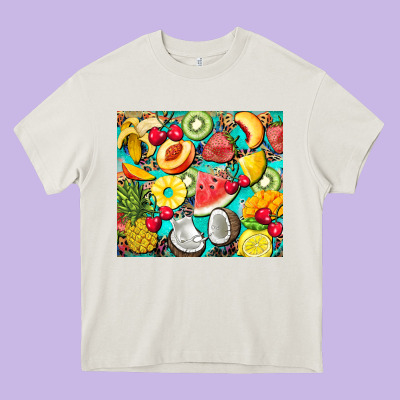 Summer Fruits Heavy Core Tee Designed By Barkaloodesign