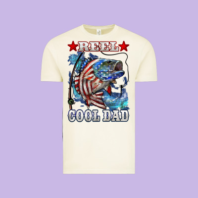 Reel Cool Dad Bass Vintage Tee Designed By Lillyallendesigns