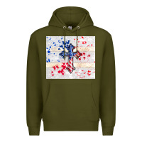 Army Green 4th of july flag cross Premium Hoodie - TumblerDesignByShophia