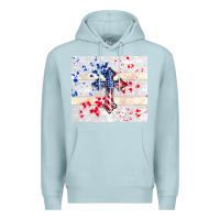 Blue Mist 4th of july flag cross Premium Hoodie - TumblerDesignByShophia