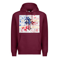 4th Of July Flag Cross Premium Hoodie | Teevron