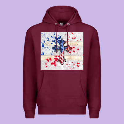 4th Of July Flag Cross Premium Hoodie Designed By Tumblerdesignbyshophia