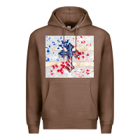 Chestnut 4th of july flag cross Premium Hoodie - TumblerDesignByShophia