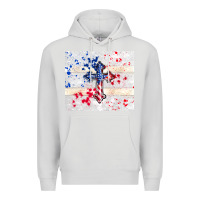 Dove Grey 4th of july flag cross Premium Hoodie - TumblerDesignByShophia