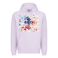 Lilac 4th of july flag cross Premium Hoodie - TumblerDesignByShophia