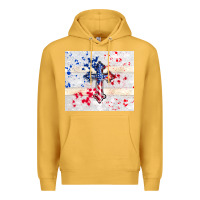 Mustard 4th of july flag cross Premium Hoodie - TumblerDesignByShophia