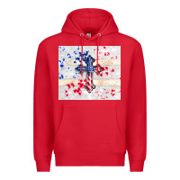 Red 4th of july flag cross Premium Hoodie - TumblerDesignByShophia