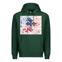 Sports Green 4th of july flag cross Premium Hoodie - TumblerDesignByShophia