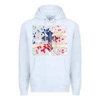 White 4th of july flag cross Premium Hoodie - TumblerDesignByShophia