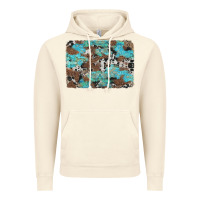 Vintage Artic western cowhide and leopard with turquoise background Vintage Hoodie - Artiststas