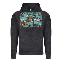 Vintage Black western cowhide and leopard with turquoise background Vintage Hoodie - Artiststas