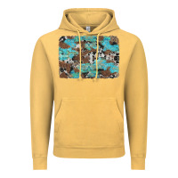 Vintage Mustard western cowhide and leopard with turquoise background Vintage Hoodie - Artiststas