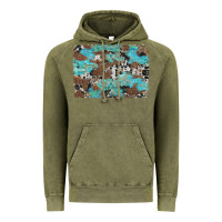 Vintage Olive western cowhide and leopard with turquoise background Vintage Hoodie - Artiststas