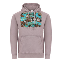 Vintage Zinc western cowhide and leopard with turquoise background Vintage Hoodie - Artiststas
