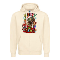 Sandshell t rex merry rexmas Zipper Hoodie - LillyAllenDesigns