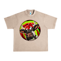 French Oak Christmas Cow Urban Heavy Tee - Jasminsmagicworld