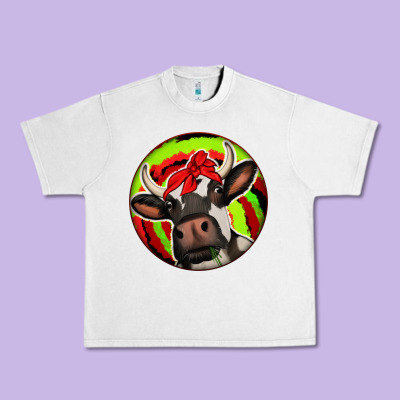 Christmas Cow Urban Heavy Tee Designed By Jasminsmagicworld