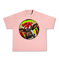 Salmon Christmas Cow Urban Heavy Tee - Jasminsmagicworld