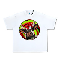 White Christmas Cow Urban Heavy Tee - Jasminsmagicworld