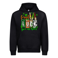 Black St. Patrick's Forget luck give me beer Urban Hoodie - OliviaCreatesArt