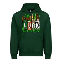 Forest Green St. Patrick's Forget luck give me beer Urban Hoodie - OliviaCreatesArt