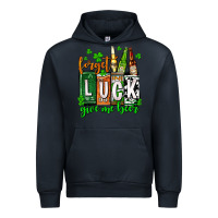 Navy St. Patrick's Forget luck give me beer Urban Hoodie - OliviaCreatesArt