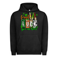 Pigment Black St. Patrick's Forget luck give me beer Urban Hoodie - OliviaCreatesArt