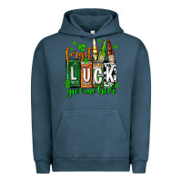 Pigment Midnight Navy St. Patrick's Forget luck give me beer Urban Hoodie - OliviaCreatesArt