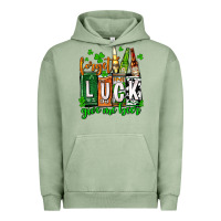 Pigment Oil Green St. Patrick's Forget luck give me beer Urban Hoodie - OliviaCreatesArt