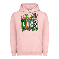 Pigment Salmon St. Patrick's Forget luck give me beer Urban Hoodie - OliviaCreatesArt