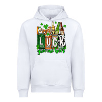 White St. Patrick's Forget luck give me beer Urban Hoodie - OliviaCreatesArt
